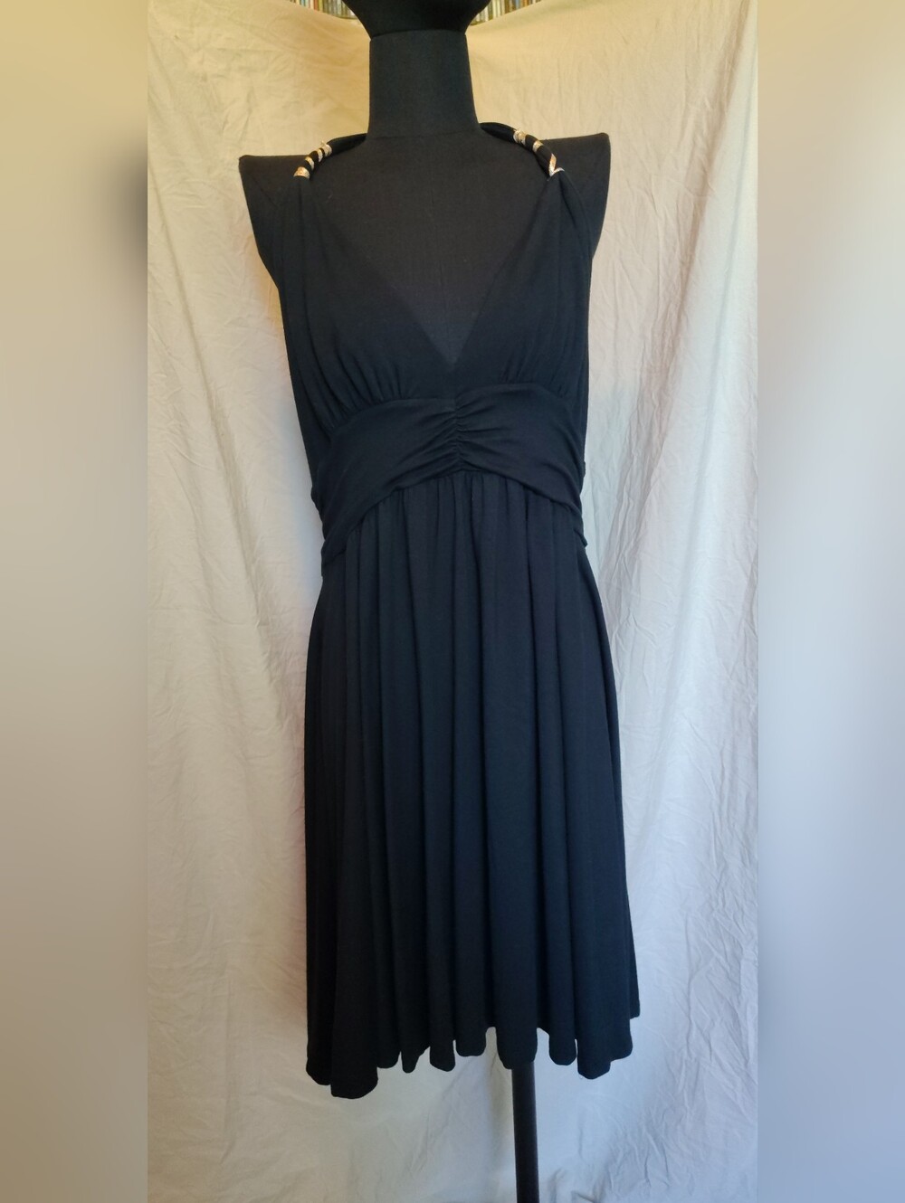 Express Black Sleeveless Ruched Empire Maxi Dress Womens Large
